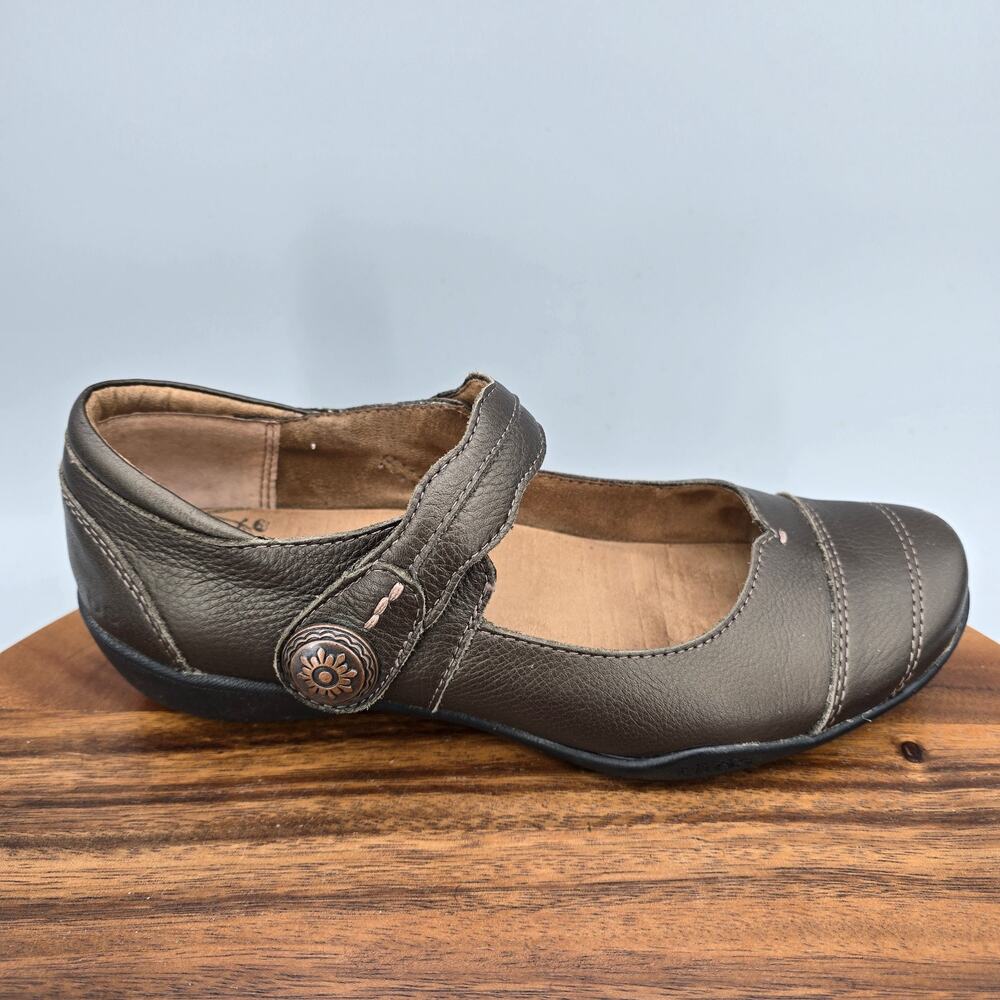 Taos Applause Shoes Womens 8 Bronze Leather Adjustable Strap Mary Jane Comfort